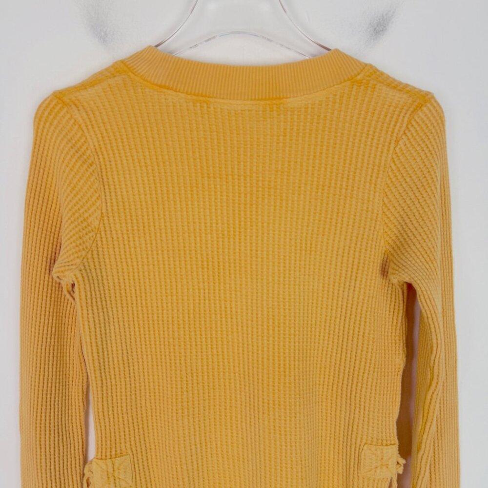 Free People Interlaken Cropped Thermal Waffle Knit Long Sleeve Top Size Small S - Picture 10 of 11